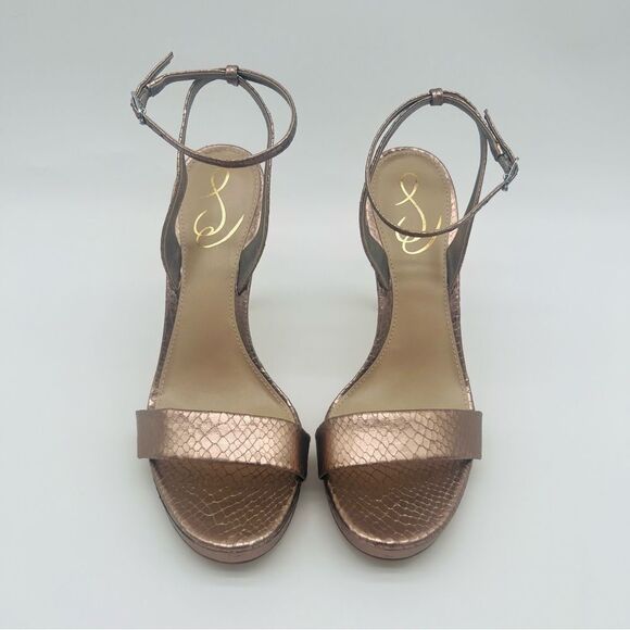 Sam Edelman | Jade Sandals | Snake Print | Rose Gold | Size 7.5 - Picture 3 of 10